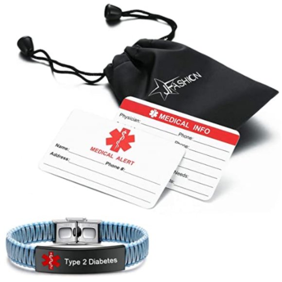 Handmade Nylon Braided Medical Alert Bracelet - Picture 5 of 7